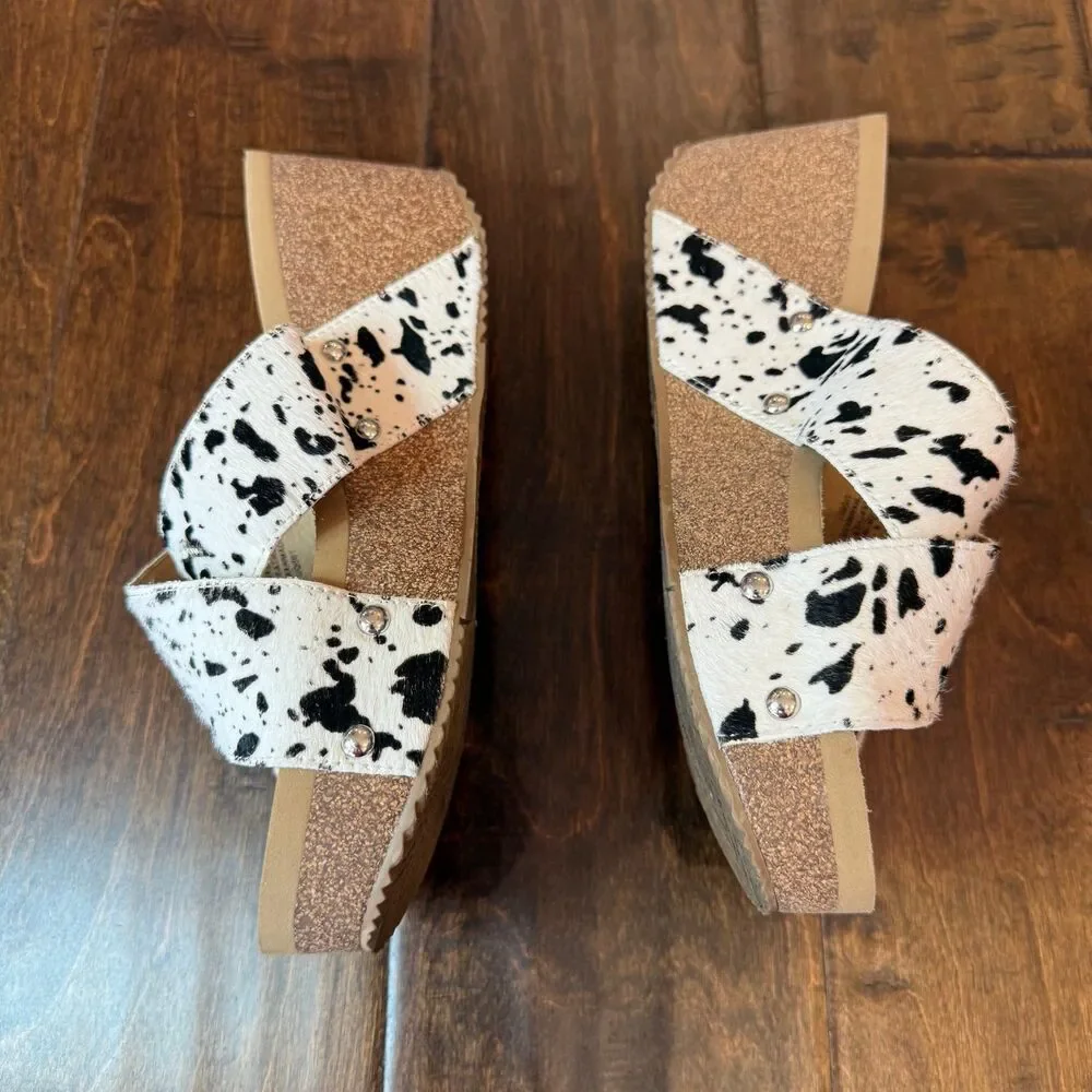 Volatile Riverside Platform Wedge Sandals Chocolate Chip  size 8 Western Boho